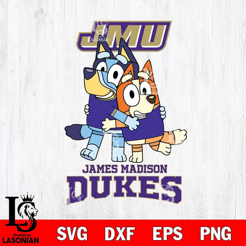 James Madison Dukes Bluey & Bingo 3 Svg Eps Dxf Png File, NCAA svg, Digital Download, Instant Download