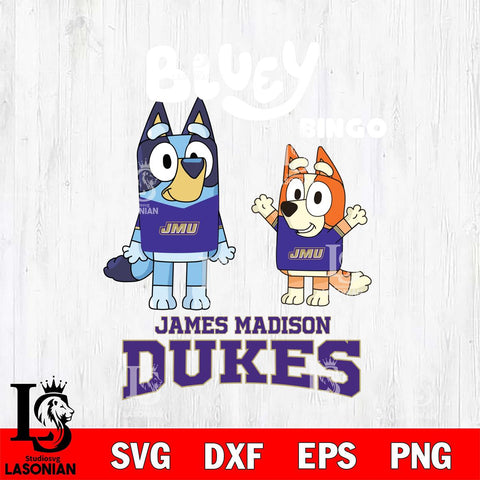 James Madison Dukes Bluey & Bingo 4 Svg Eps Dxf Png File, NCAA svg, Digital Download, Instant Download