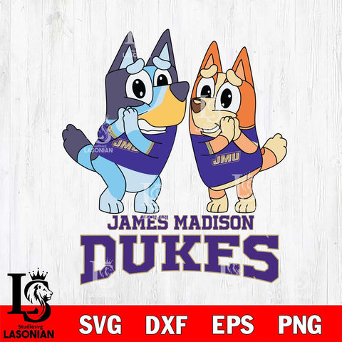 James Madison Dukes Bluey & Bingo 5 Svg Eps Dxf Png File, NCAA svg, Digital Download, Instant Download