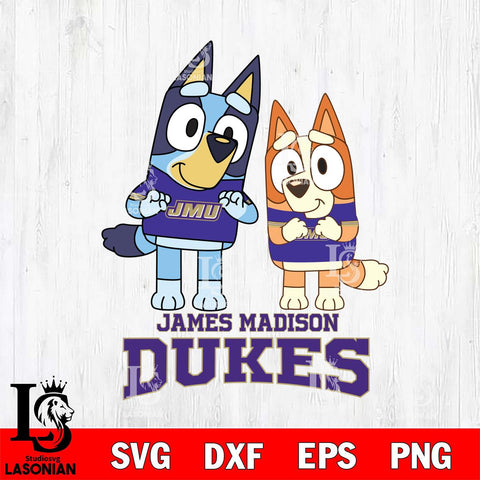 James Madison Dukes Bluey & Bingo 6 Svg Eps Dxf Png File, NCAA svg, Digital Download, Instant Download