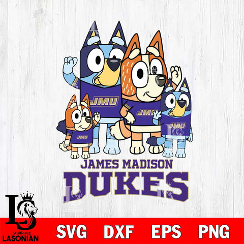 James Madison Dukes Bluey & Bingo 7 Svg Eps Dxf Png File, NCAA svg, Digital Download, Instant Download