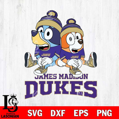 James Madison Dukes Bluey & Bingo 8 Svg Eps Dxf Png File, NCAA svg, Digital Download, Instant Download