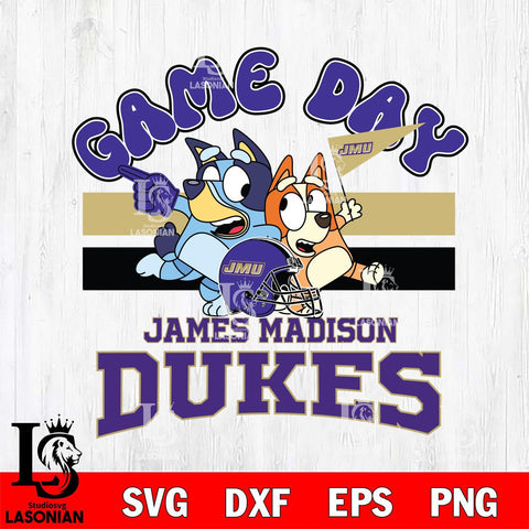 James Madison Dukes Bluey & Bingo 9 Svg Eps Dxf Png File, NCAA svg, Digital Download, Instant Download