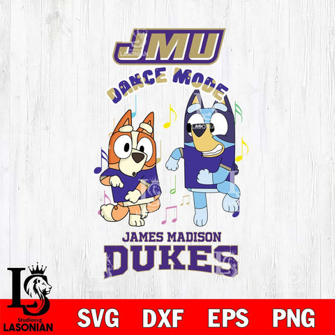 James Madison Dukes Bluey Bingo Dance Mode Svg Eps Dxf Png File, NCAA svg, Digital Download, Instant Download