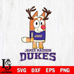 James Madison Dukes Bluey Chilli Christmas Deer Svg Eps Dxf Png File, Digital Download