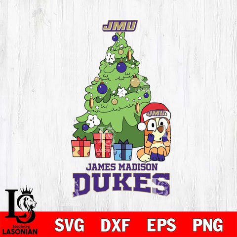 James Madison Dukes Bluey Chilli Christmas Tree Svg Eps Dxf Png File, Digital Download