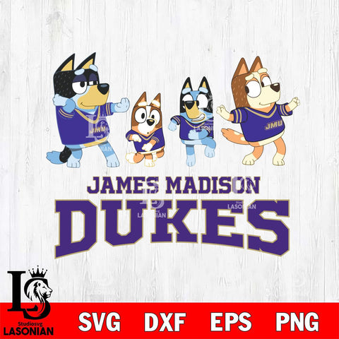 James Madison Dukes Bluey Dance Mode Squats Svg Eps Dxf Png File, Digital Download, Instant Download