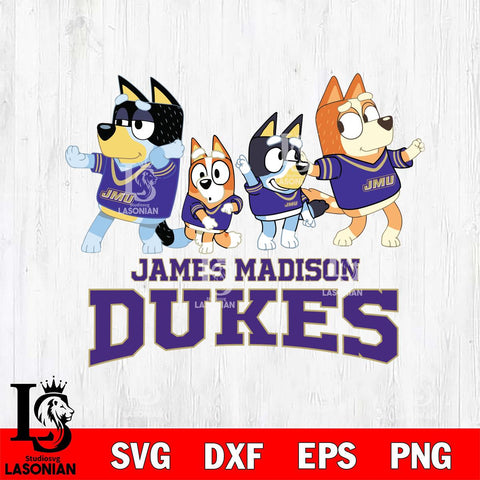 James Madison Dukes Bluey Mode Dance Squats Svg Eps Dxf Png File, Digital Download, Instant Download