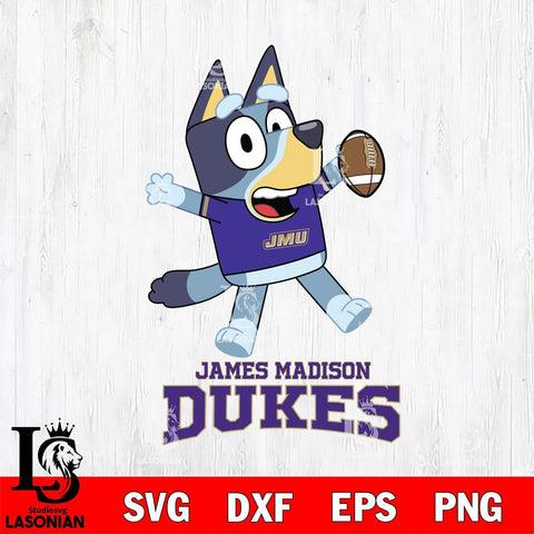 James Madison Dukes Bluey Sport Football Svg Eps Dxf Png File,NCAA Svg Files,Bluey svg ,Digital Download ,Instant Download, Cricut File