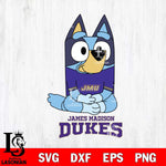 James Madison Dukes Bluey Styles Football Svg Eps Dxf Png File,NCAA Svg Files,Bluey svg ,Digital Download ,Instant Download, Cricut File