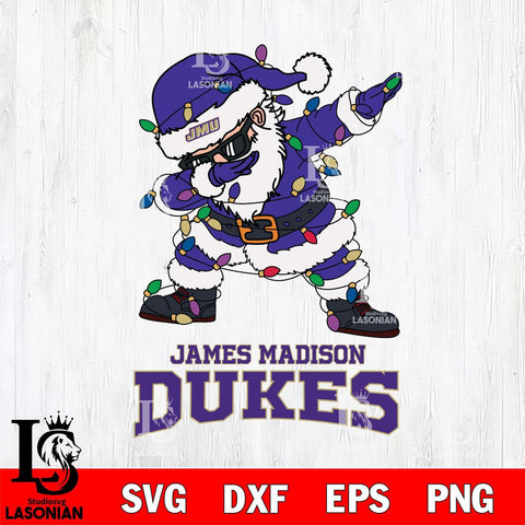 James Madison Dukes Dabbing Santa Claus Ugly Christmas Svg dxf eps png pdf file,NCAA svg,Digital Download,Cricut file