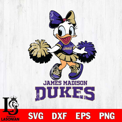 James Madison Dukes Daisy Duck Cheerleader Disney, Svg Eps Dxf Png File, Digital Download