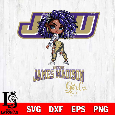 James Madison Dukes Fan Girl Svg Eps Dxf Png File, Digital Download, Instant Download