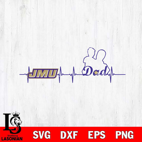 James Madison Dukes Father Heart Beat Svg Eps Dxf Png File, Digital Download, Instant Download