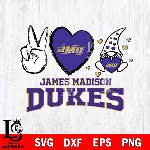 James Madison Dukes Gnomes Peace & Love Svg Eps Dxf Png File, Digital Download, Instant Download