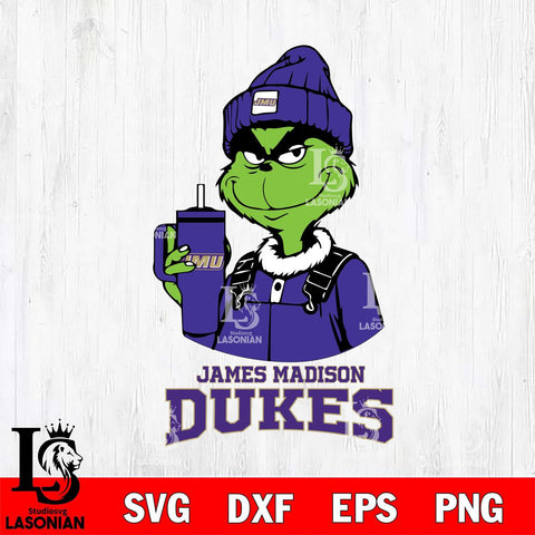 James Madison Dukes Grinch Football Christmas Cut Files Cricut, Svg Dxf Eps Png file, Digital download , Silhouette