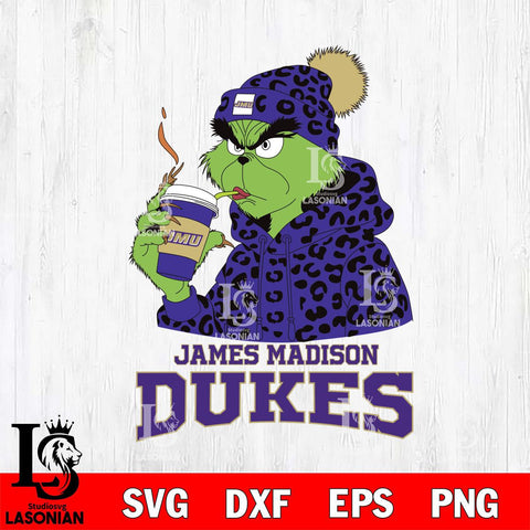 James Madison Dukes Grinch Leopard Christmas Cut Files Cricut, Svg Dxf Eps Png file, Digital download , Silhouette