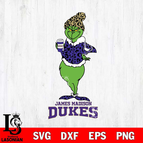 James Madison Dukes Grinch Leopard Coffee Svg Eps Dxf Png File, Digital Download, Instant Download