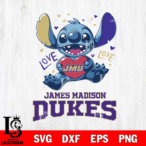 James Madison Dukes Love Stitch, Svg Eps Dxf Png File, Digital Download