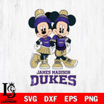 James Madison Dukes Mickey And Minnie Mouse Football Svg Eps Dxf Png File, NCAA svg , File Cut , Digital Download , Instant Download, Cut Svg Files