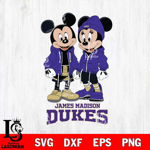 James Madison Dukes Mickey Minnie Mouse Rugby Svg Eps Dxf Png File, NCAA svg , File Cut , Digital Download , Instant Download, Cut Svg Files