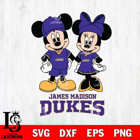 James Madison Dukes Mickey Minnie Rugby Svg Eps Dxf Png File, NCAA svg , File Cut , Digital Download , Instant Download, Cut Svg Files