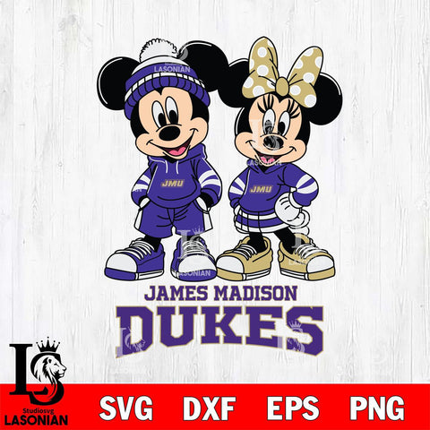 James Madison Dukes Mickey Minnie Rugby Hoodie Svg Eps Dxf Png File, NCAA svg , File Cut , Digital Download , Instant Download, Cut Svg Files