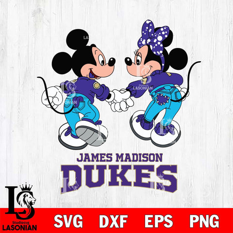 James Madison Dukes Mickey Minnie Valentine Rugby Svg Eps Dxf Png File, Digital Download ,Instant Download, Cricut File