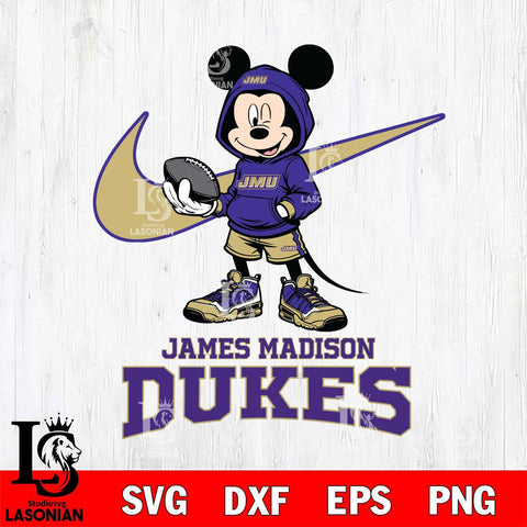 James Madison Dukes Mikey Mouse Disney NIKE, Svg Eps Dxf Png File, Digital Download