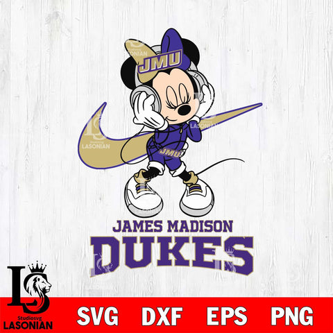 James Madison Dukes Minnie Mouse Dancing NIKE, Svg Eps Dxf Png File, Digital Download