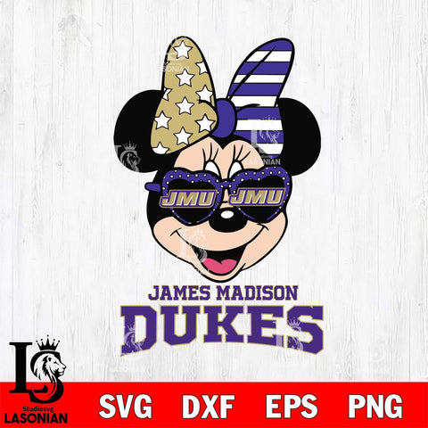 James Madison Dukes Minnie Mouse Love 2, Svg Eps Dxf Png File, Digital Download