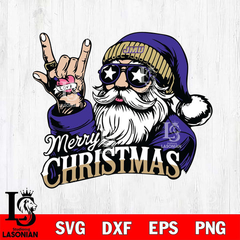 James Madison Dukes Rock Santa Claus Football Svg dxf eps png pdf file,NCAA svg,Digital Download,Cricut file