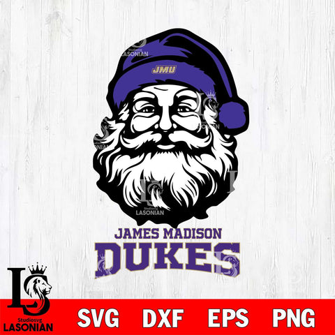 James Madison Dukes Santa Claus Christmas Svg dxf eps png pdf file,NCAA svg,Digital Download,Cricut file