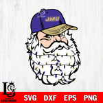 James Madison Dukes Santa Claus Face Svg dxf eps png pdf file,NCAA svg,Digital Download,Cricut file