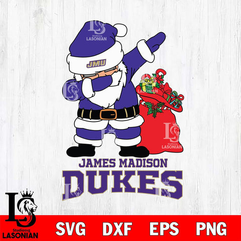 James Madison Dukes Santa Dabbing Christmas Svg dxf eps png pdf file,NCAA svg,Digital Download,Cricut file