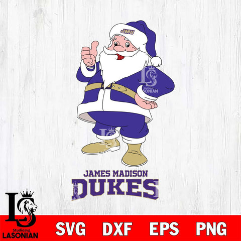 James Madison Dukes Santa claus Svg dxf eps png pdf file,NCAA svg,Digital Download,Cricut file