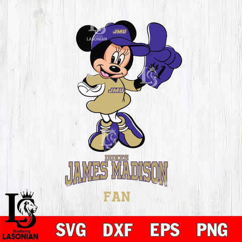 James Madison Dukes #1 Fan Minnie Mouse Svg Eps Dxf Png File, Digital Download, Instant Download