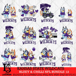 Kansas State Wildcats Bluey & Bingo Bundle 12 SVG Svg Eps Dxf Png File, Bundle NCAA svg, Digital Download, Instant Download