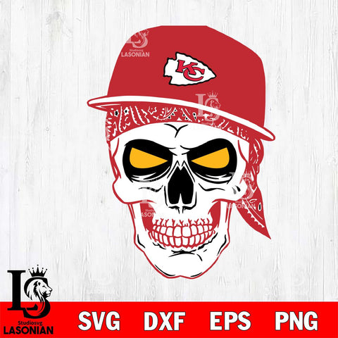 Kansas City Chiefs Badass Hat Skull SVG