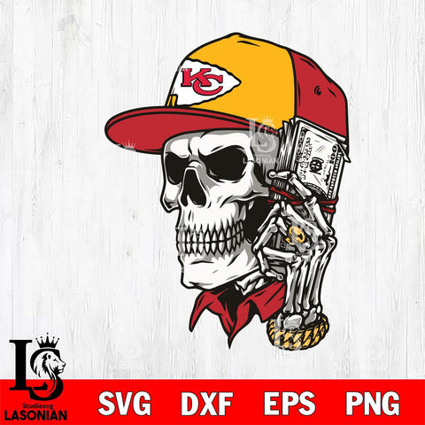 Kansas City Chiefs Badass Man Skull SVG