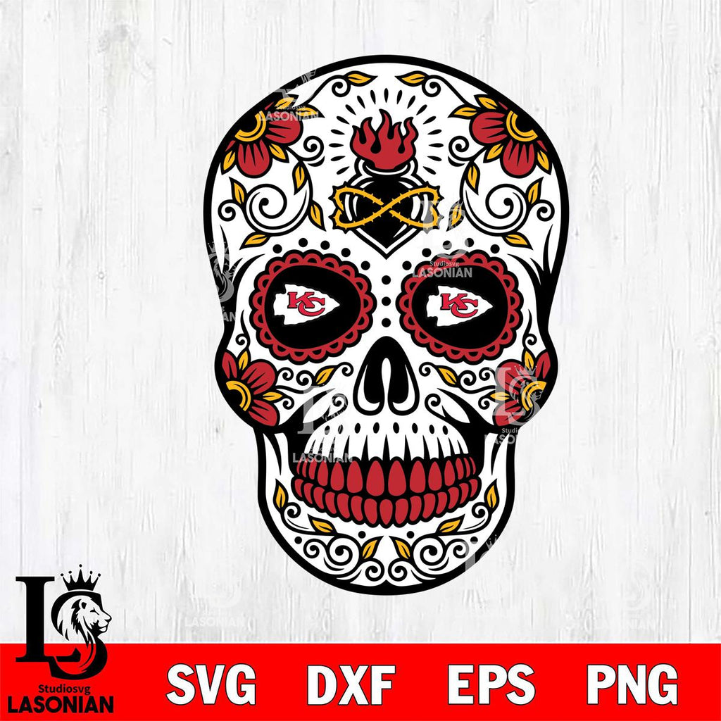 Kansas City Chiefs Badass Mexico Skull SVG – lasoniansvg