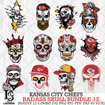 Kansas City Chiefs Badass Skull Bundle SVG