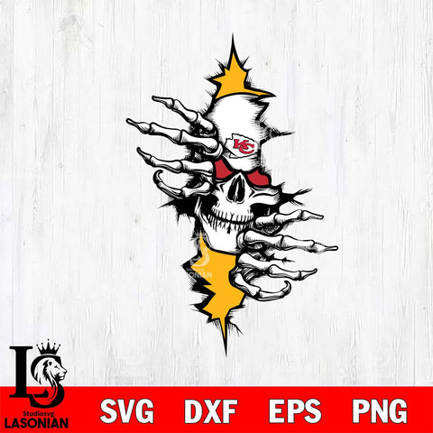 Kansas City Chiefs Badass Skull SVG