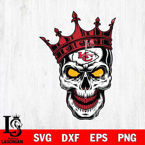 Kansas City Chiefs Badass king Skull SVG