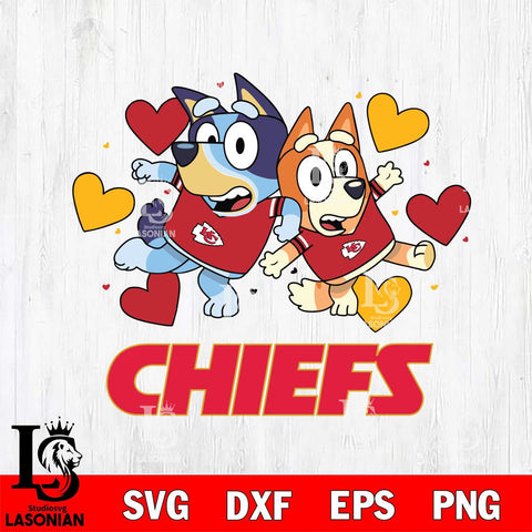 Kansas City Chiefs Bluey & Bingo 10 Svg Eps Dxf Png File, NFL svg, Digital Download, Instant Download