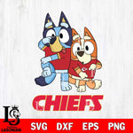 Kansas City Chiefs Bluey & Bingo Svg Eps Dxf Png File, NFL svg, Digital Download, Instant Download