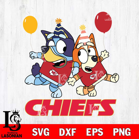 Kansas City Chiefs Bluey & Bingo 2 Svg Eps Dxf Png File, NFL svg, Digital Download, Instant Download