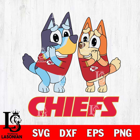 Kansas City Chiefs Bluey & Bingo 5 Svg Eps Dxf Png File, NFL svg, Digital Download, Instant Download