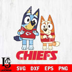 Kansas City Chiefs Bluey & Bingo 6 Svg Eps Dxf Png File, NFL svg, Digital Download, Instant Download