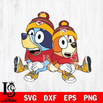 Kansas City Chiefs Bluey & Bingo Football Svg Eps Dxf Png File, NFL svg, Digital Download, Instant Download